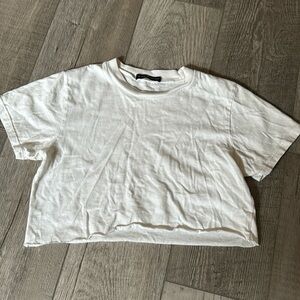 White brandy cropped t shirt